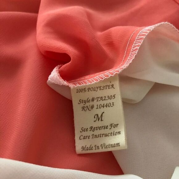 Orange Sheer Color-Block Tank Top - Picture 5 of 6